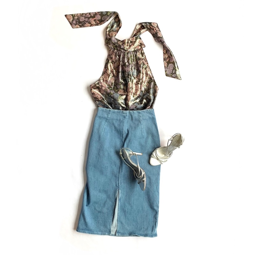J. Crew Light Denim Midi Skirt (NWOT)